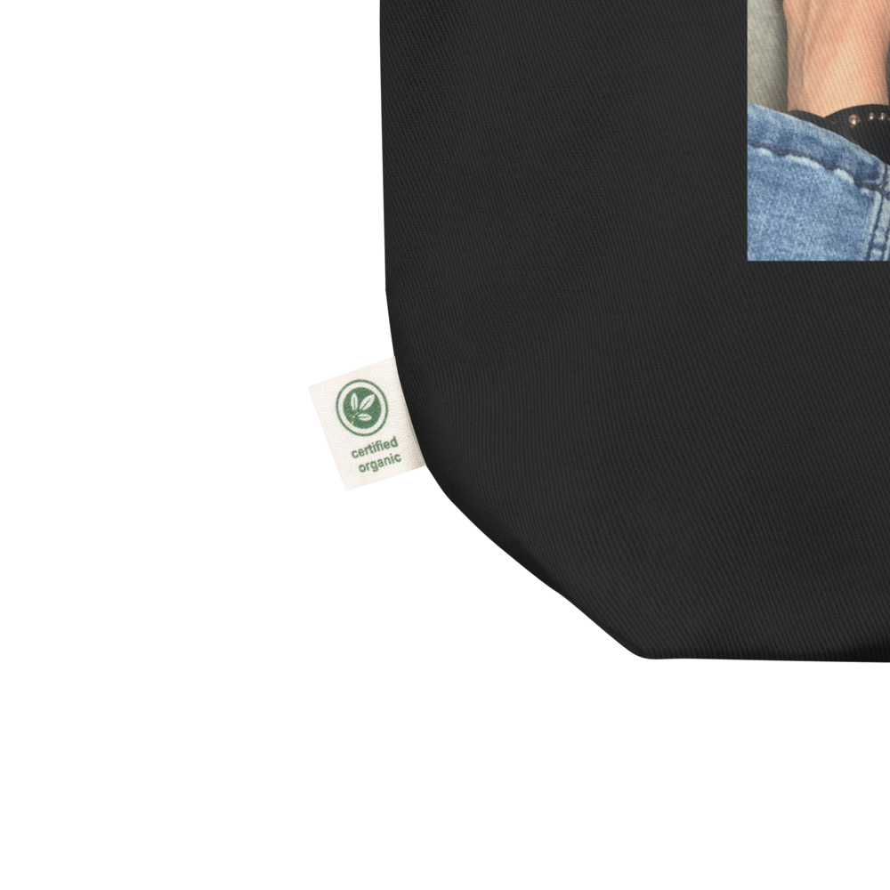 Tote Bag noir en coton Bio EoZ Créations Originales « Peut-être que demain… » coin bio