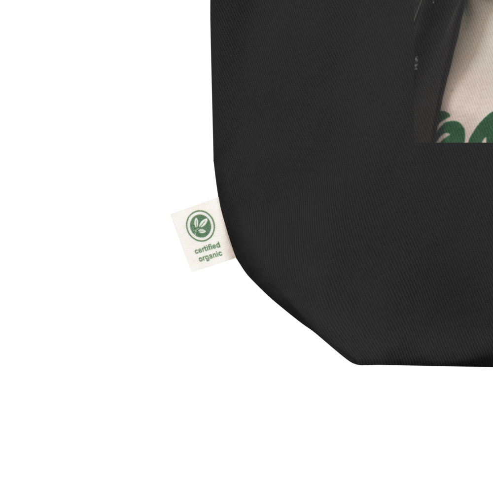 Tote Bag noir en coton Bio EoZ Créations Originales « Peut-être que demain… » coin bio
