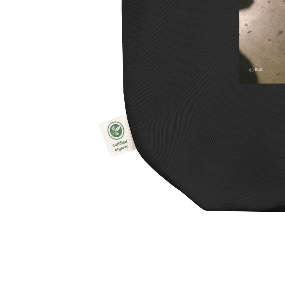 Tote Bag noir en coton Bio EoZ Créations Originales « Peut-être que demain… » coin bio