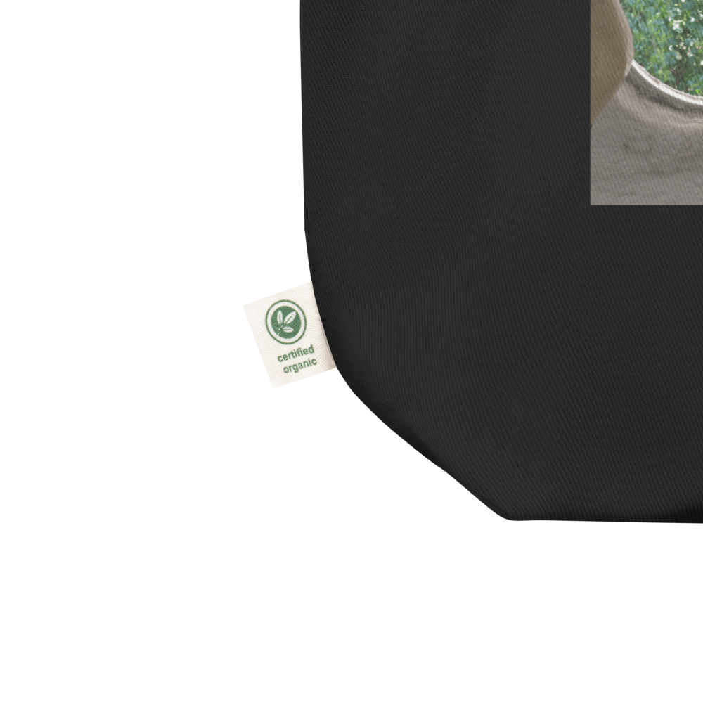 Tote Bag noir en coton Bio EoZ Créations Originales « Peut-être que demain… » coin bio