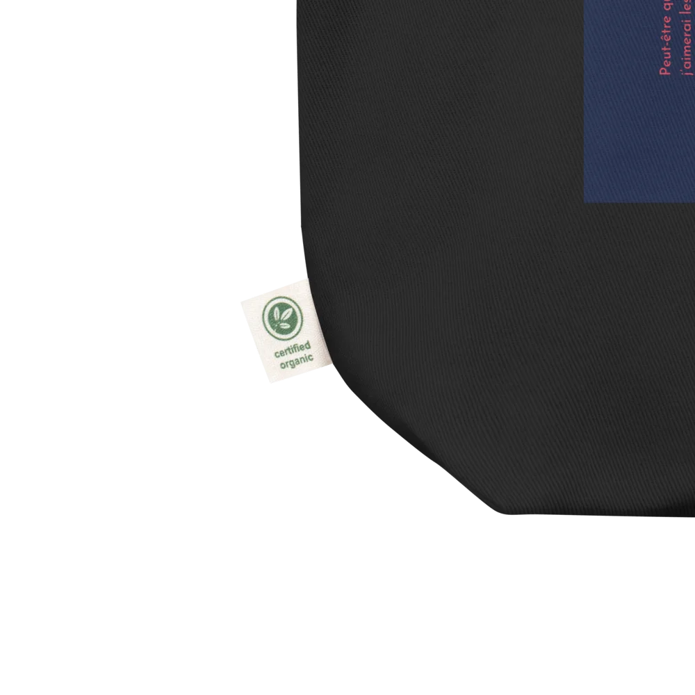 Tote Bag noir en coton Bio EoZ Créations Originales « Peut-être que demain… » coin bio