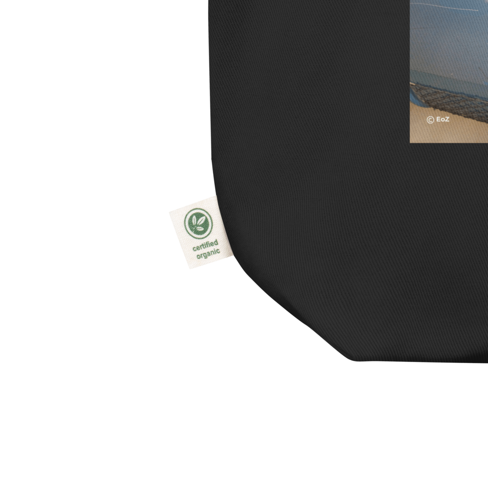 Tote Bag noir en coton Bio EoZ Créations Originales « Peut-être que demain… » coin bio