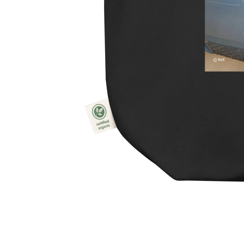 Tote Bag noir en coton Bio EoZ Créations Originales « Peut-être que demain… » coin bio