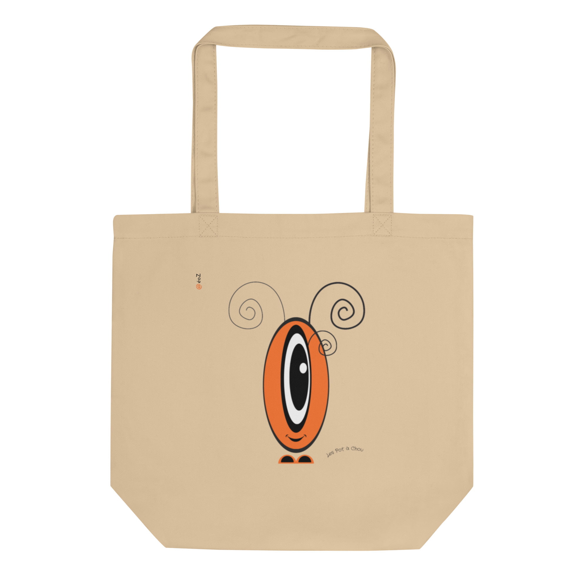 Tote-Bag Les Pot' à Chou orange EoZ Créations en coton Bio