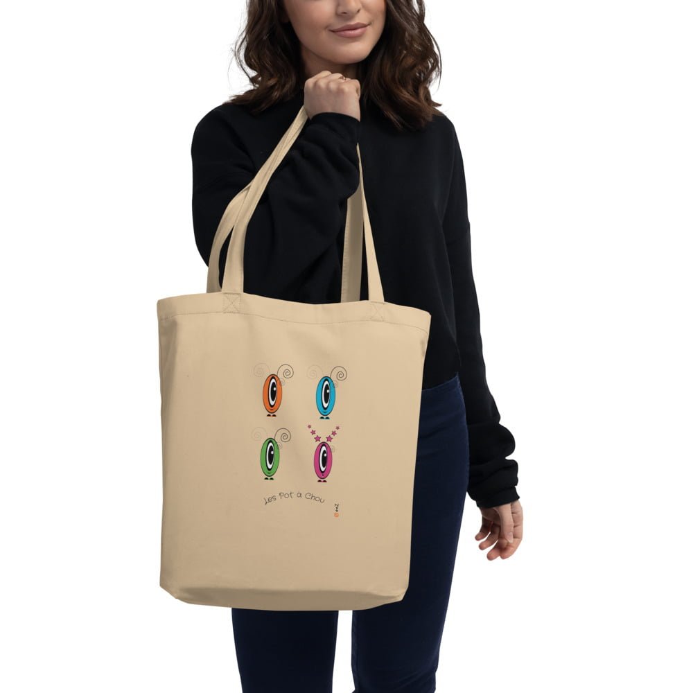 Tote-Bag Les Pot' à Chou EoZ Créations en coton Bio porté