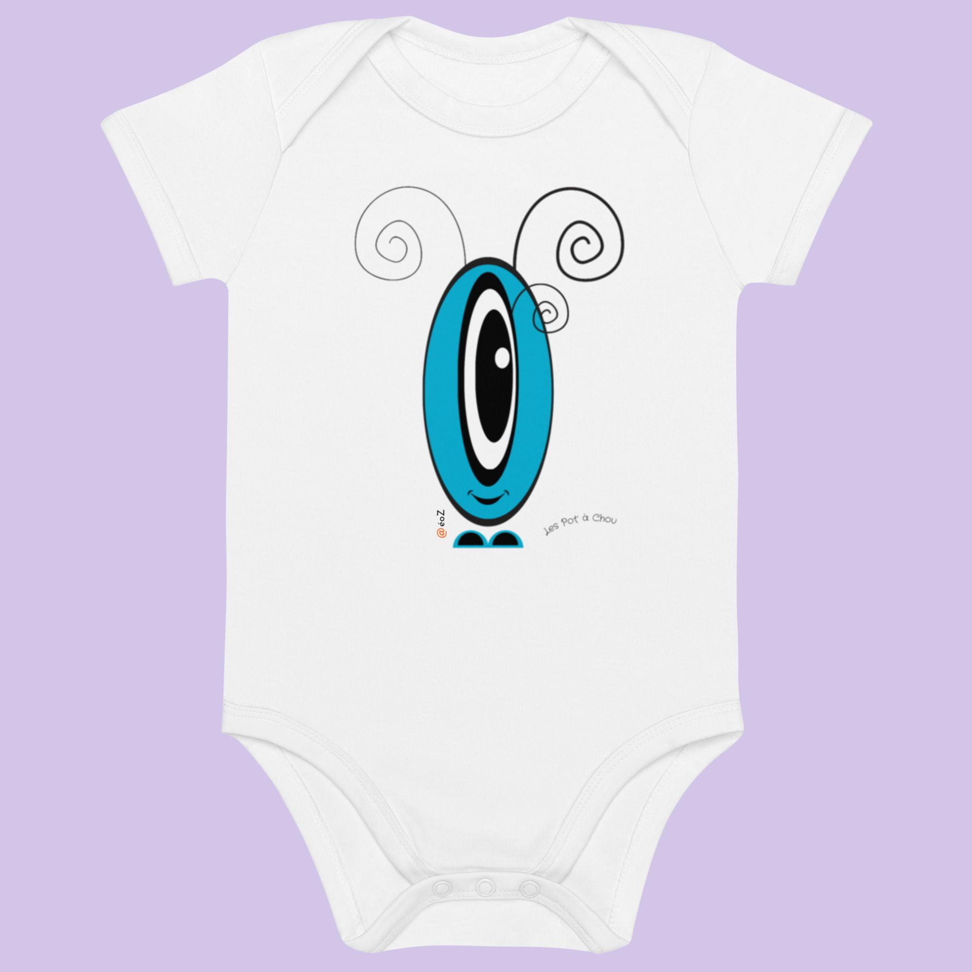 Body Les Pot' à Chou bleu EoZ Créations en coton Bio