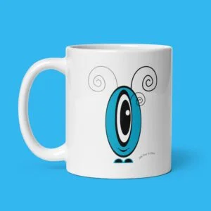 Mug Les Pot' à Chou bleu EoZ Créations en céramique blanc