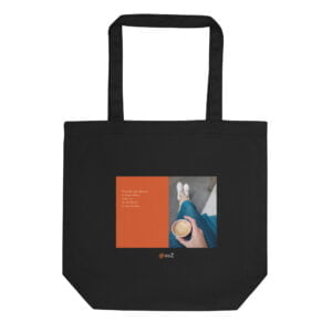 Tote Bag noir en coton Bio EoZ Créations Originales « Peut-être que demain… »