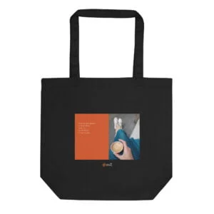 Tote Bag noir en coton Bio EoZ Créations Originales « Peut-être que demain… »