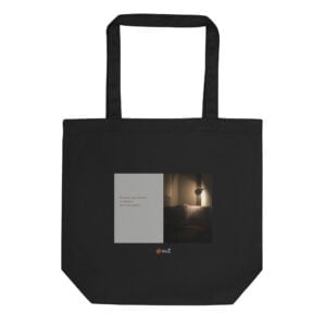 Tote Bag noir en coton Bio EoZ Créations Originales « Peut-être que demain… »