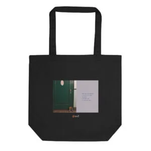 Tote Bag noir en coton Bio EoZ Créations Originales « Peut-être que demain… »