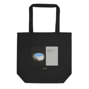 Tote Bag noir en coton Bio EoZ Créations Originales « Peut-être que demain… »