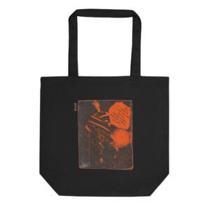 Tote Bag noir en coton Bio EoZ Créations Originales "Boy Orange"