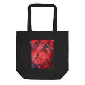 Tote Bag noir en coton Bio EoZ Créations Originales "Boy Rouge"