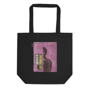 Tote Bag noir en coton Bio EoZ Créations Originales "Graver la lumière"