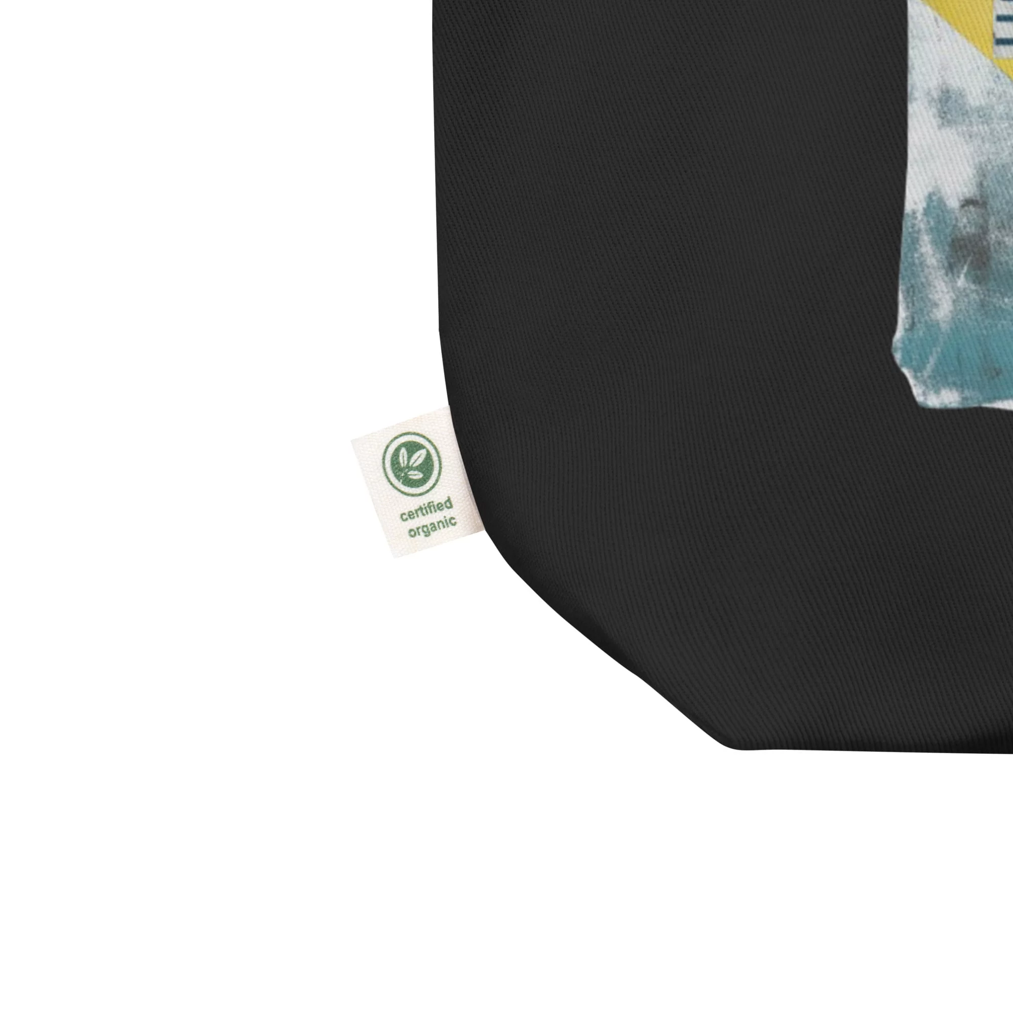 Tote Bag noir en coton Bio EoZ Créations Originales "love hate" coin bio