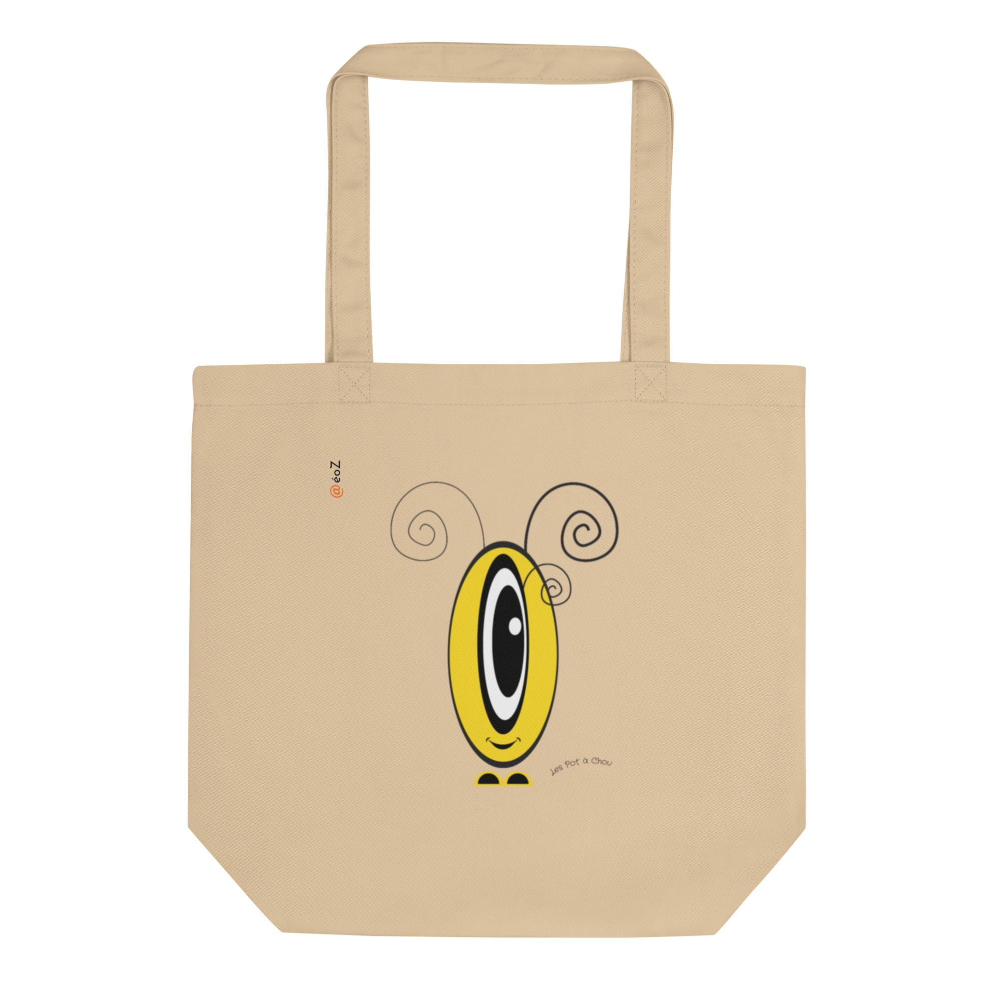 Tote Bag Les Pot’ à Chou jaune en coton Bio