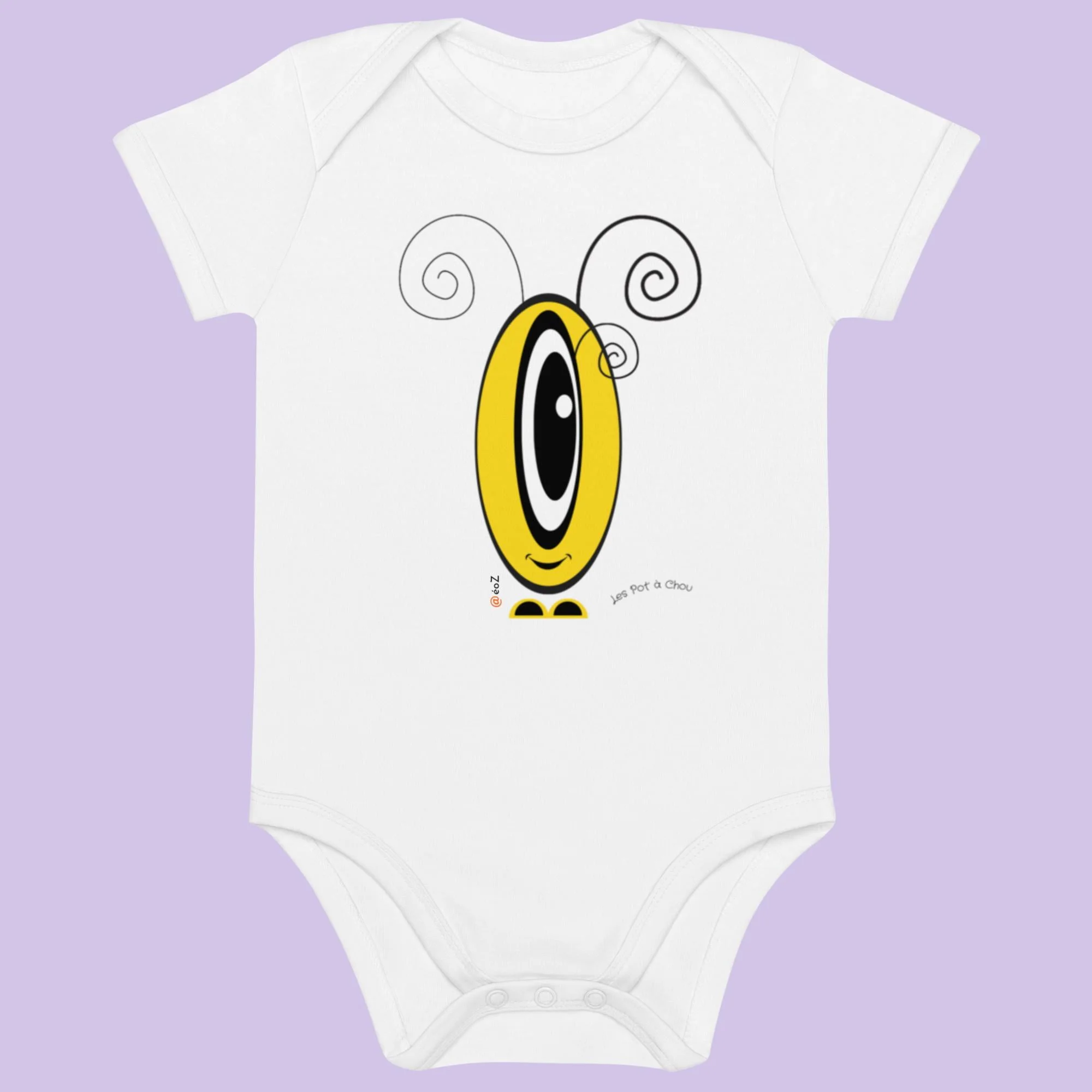 Body Les Pot’ à Chou jaune en coton Bio