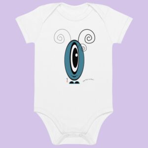 Body Les Pot’ à Chou bleu gris en coton Bio