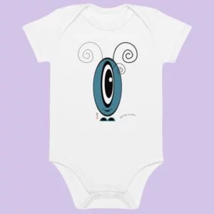 Body Les Pot’ à Chou bleu gris en coton Bio