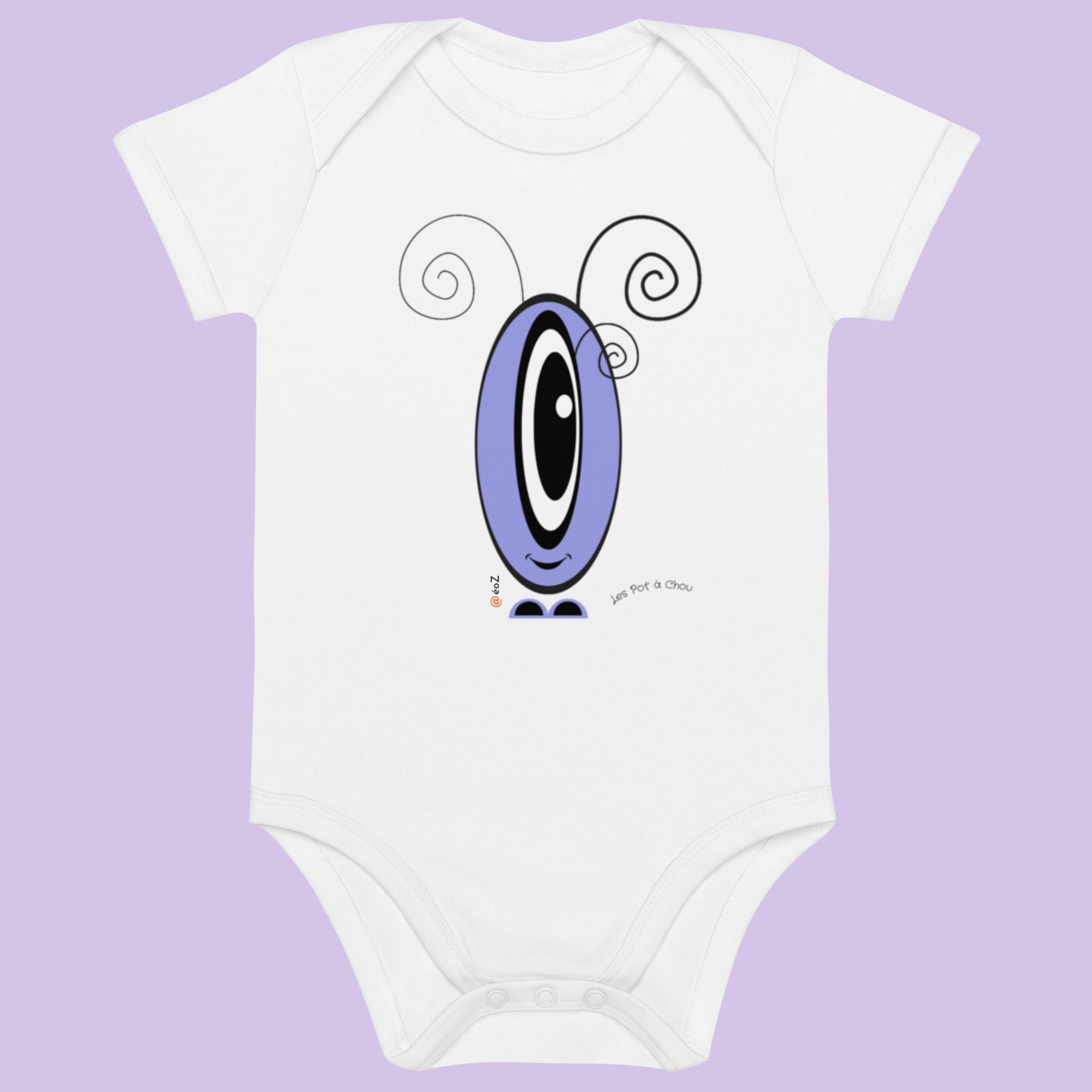 Body Les Pot’ à Chou mauve en coton Bio