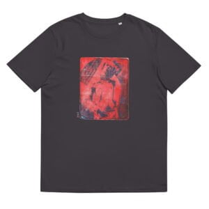 T-shirt unisexe anthracite Eoz Créations Originales « Boy Rouge » en coton biologique