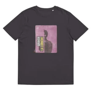 T-shirt unisexe anthracite Eoz Créations Originales « Graver le lumière » en coton biologique