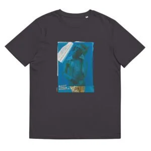 T-shirt unisexe anthracite Eoz Créations Originales « Boy Bleu » en coton biologique
