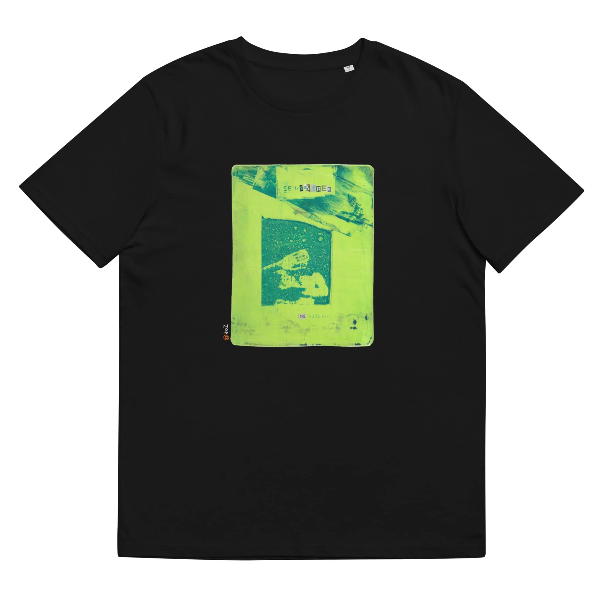 T-shirt unisexe noir Eoz Créations Originales « Addiction » en coton biologique