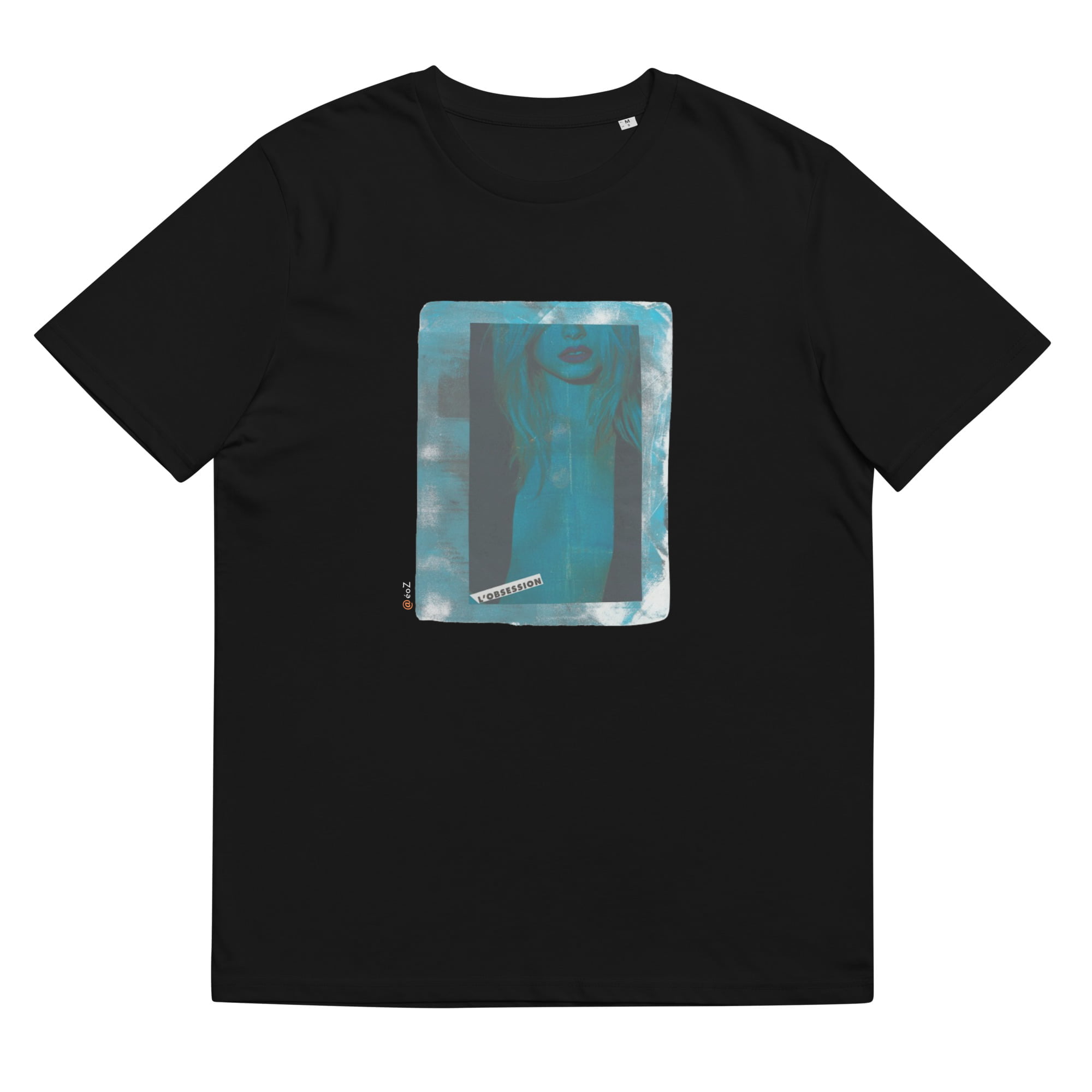 T-shirt unisexe noir Eoz Créations Originales « L’ Obsession » en coton biologique