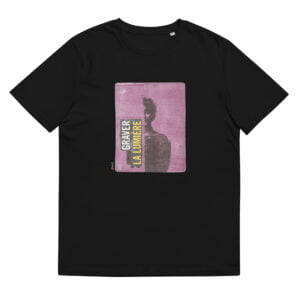 T-shirt unisexe noir Eoz Créations Originales « Graver le lumière » en coton biologique