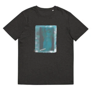 T-shirt unisexe gris foncé Eoz Créations Originales « L’ Obsession » en coton biologique