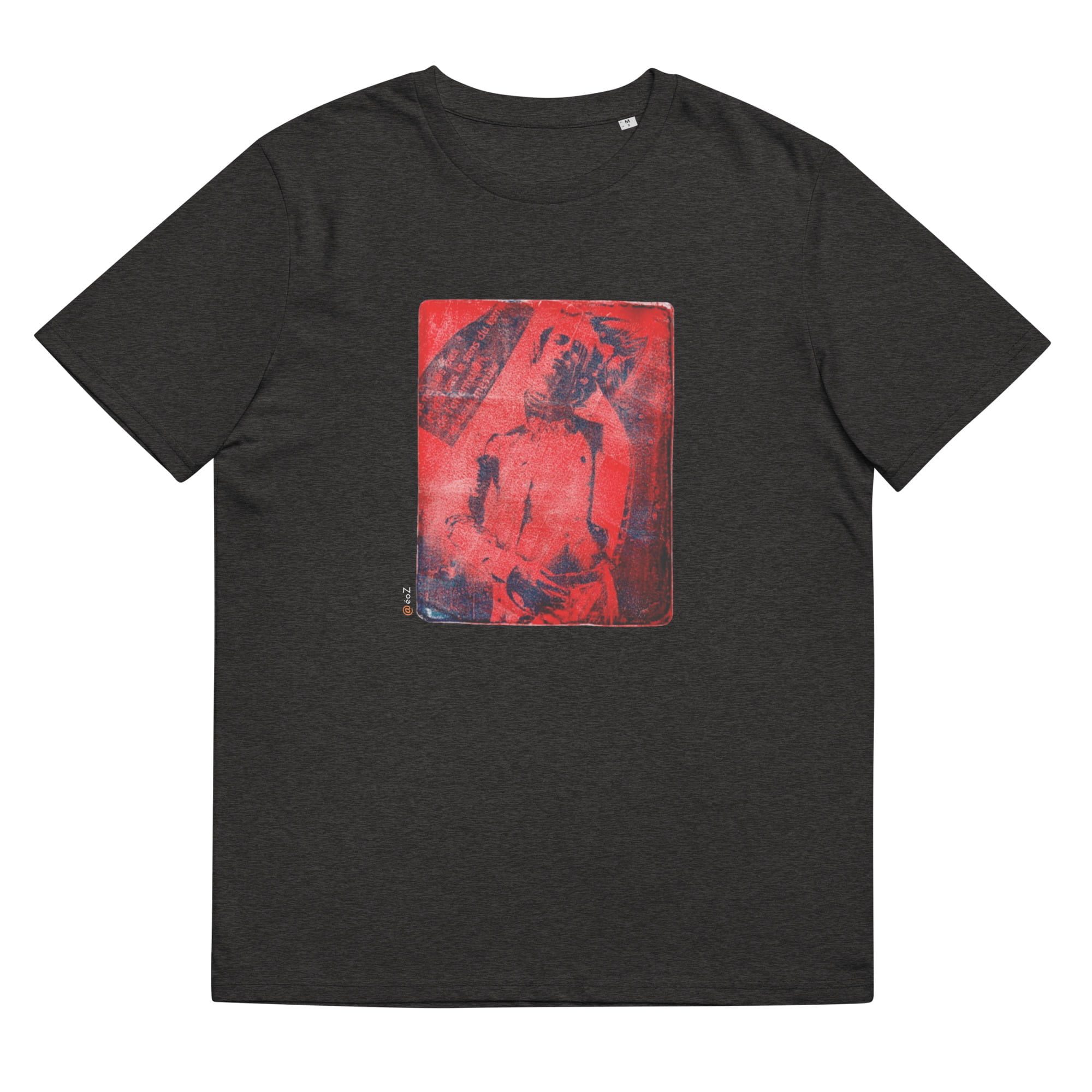 T-shirt unisexe gris foncé Eoz Créations Originales « Boy Rouge » en coton biologique