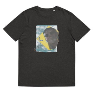 T-shirt unisexe gris foncé Eoz Créations Originales « Love Hate » en coton biologique