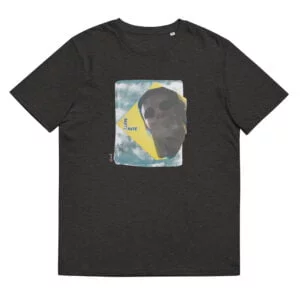 T-shirt unisexe gris foncé Eoz Créations Originales « Love Hate » en coton biologique