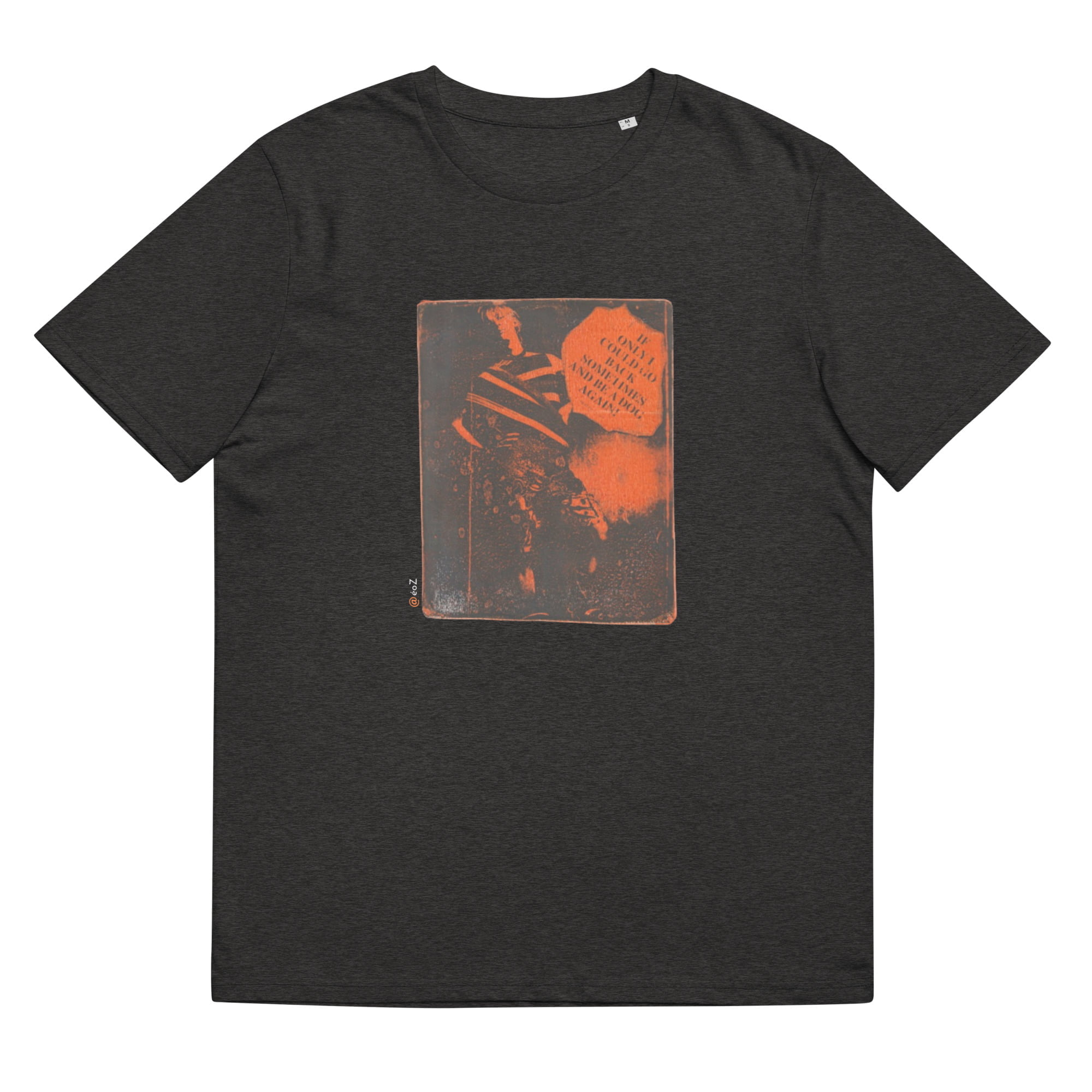 T-shirt unisexe gris foncé Eoz Créations Originales « Boy Orange » en coton biologique