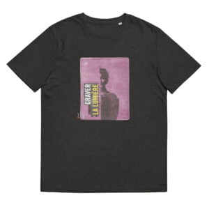 T-shirt unisexe gris foncé Eoz Créations Originales « Graver le lumière » en coton biologique