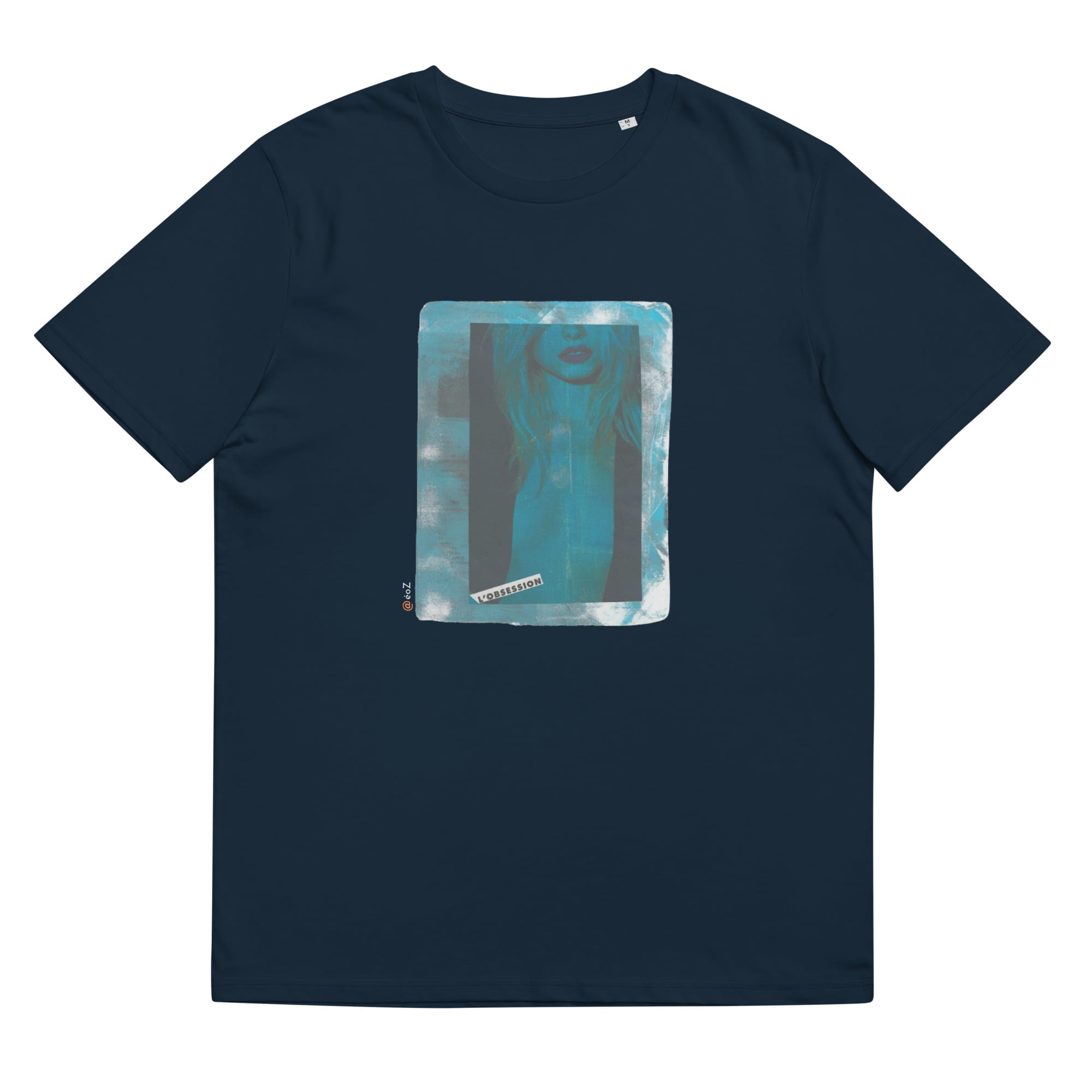 T-shirt unisexe marine Eoz Créations Originales « L’ Obsession » en coton biologique