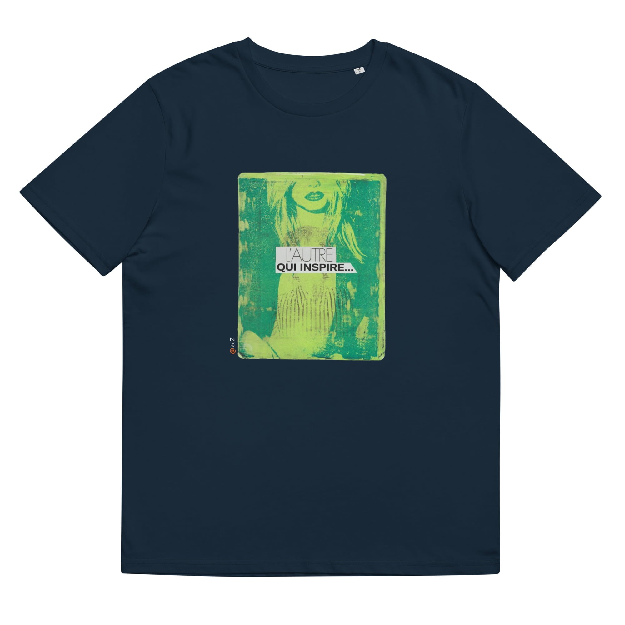 T-shirt unisexe marine Eoz Créations Originales « L’ Autre qui inspire » en coton biologique
