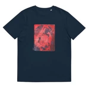 T-shirt unisexe marine Eoz Créations Originales « Boy Rouge » en coton biologique