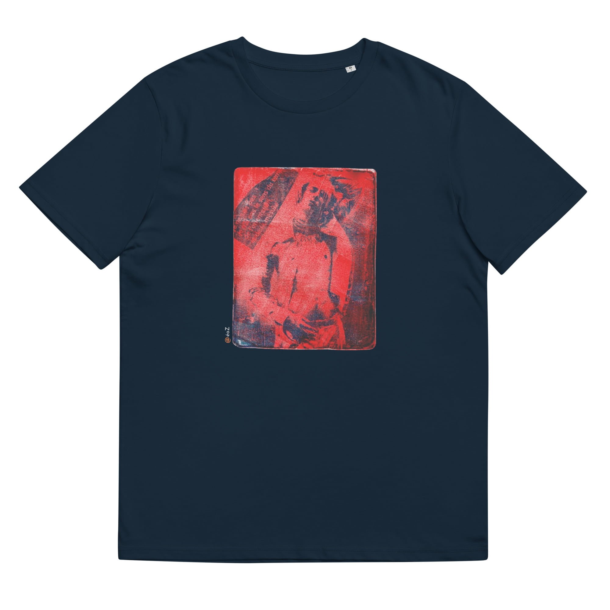 T-shirt unisexe marine Eoz Créations Originales « Boy Rouge » en coton biologique