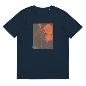 T-shirt unisexe marine Eoz Créations Originales « Boy Orange » en coton biologique