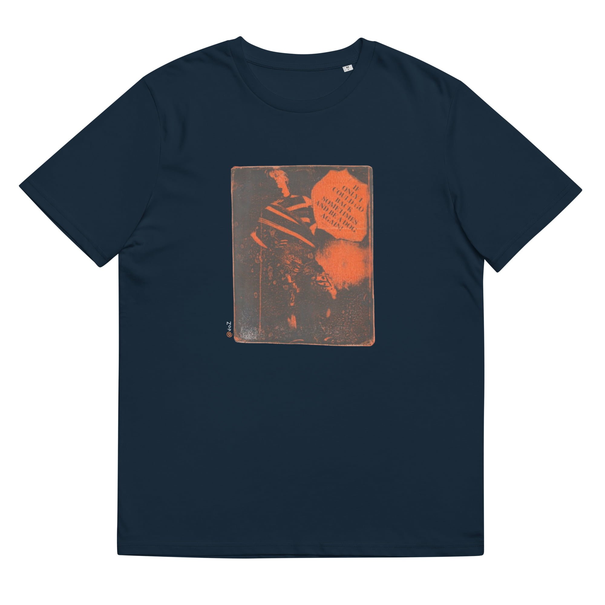 T-shirt unisexe marine Eoz Créations Originales « Boy Orange » en coton biologique