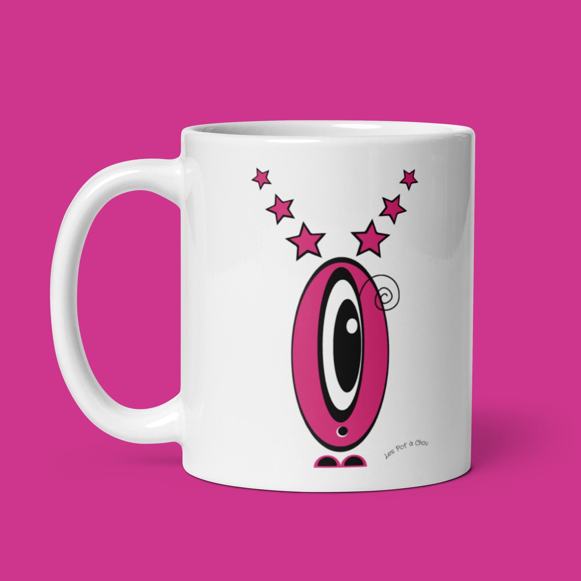 Mug Les Pot' à Chou rose EoZ Créations en céramique blanc