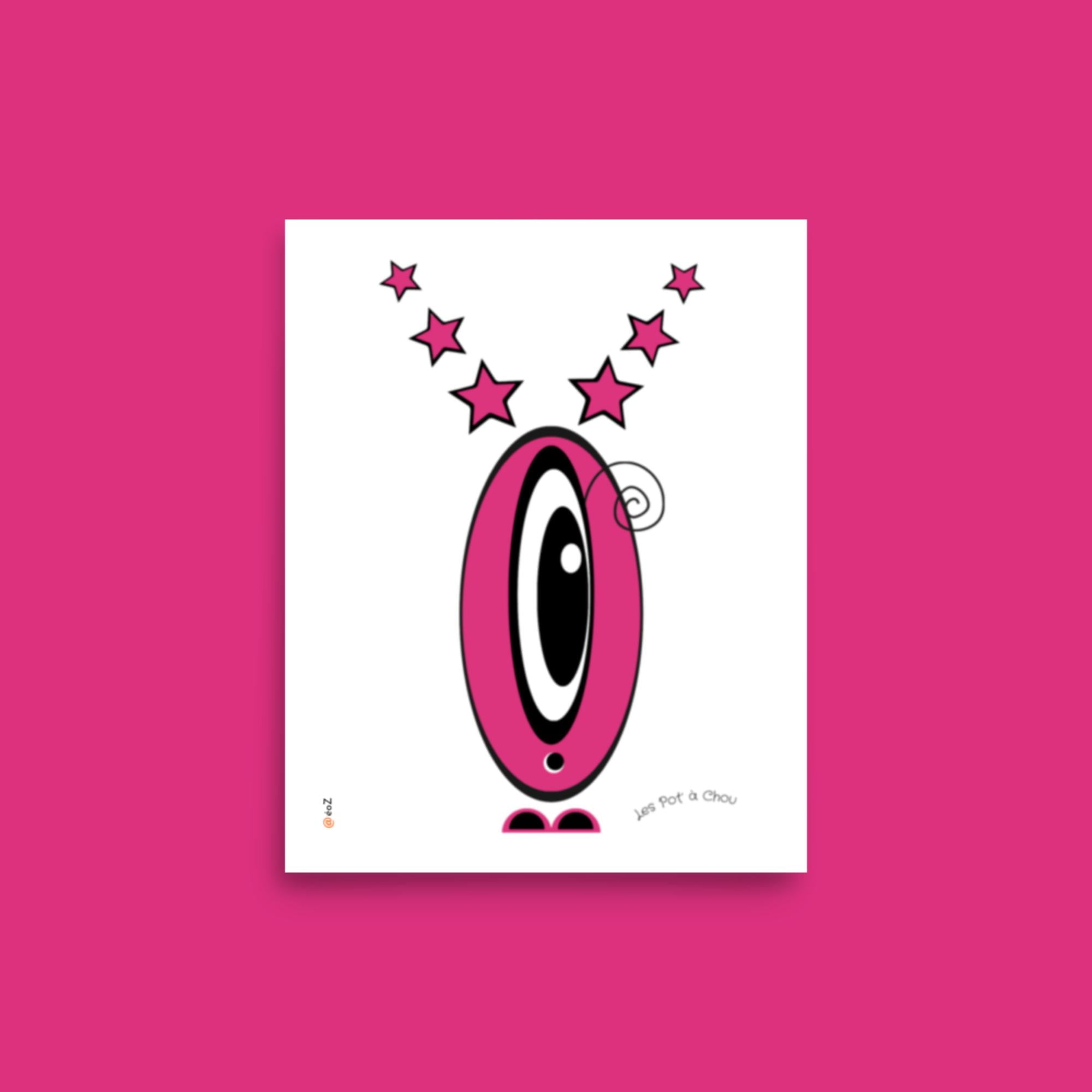 Affiche Pot' à Chou Etoile rose