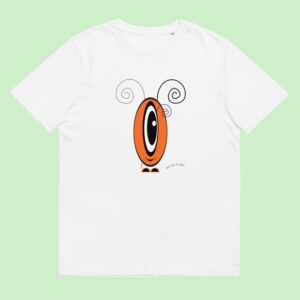 T-shirt unisexe blanc Les Pot’ à Chou orange en coton biologique