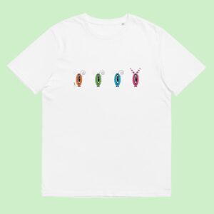 T-shirt unisexe blanc Les 4 Pot’ à Chou en coton biologique