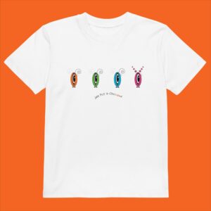 T-shirt Les 4 Pot’ à Chou bleu en coton Bio