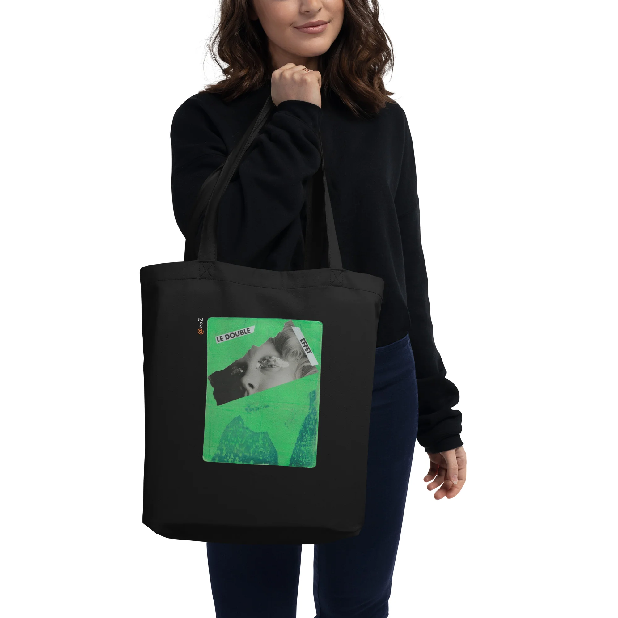 Tote Bag Bio EoZ Créations Originales “Double Effet” porté