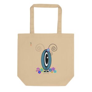 Tote Bag Les Pot’ à Chou fruité gris bleu en coton Bio